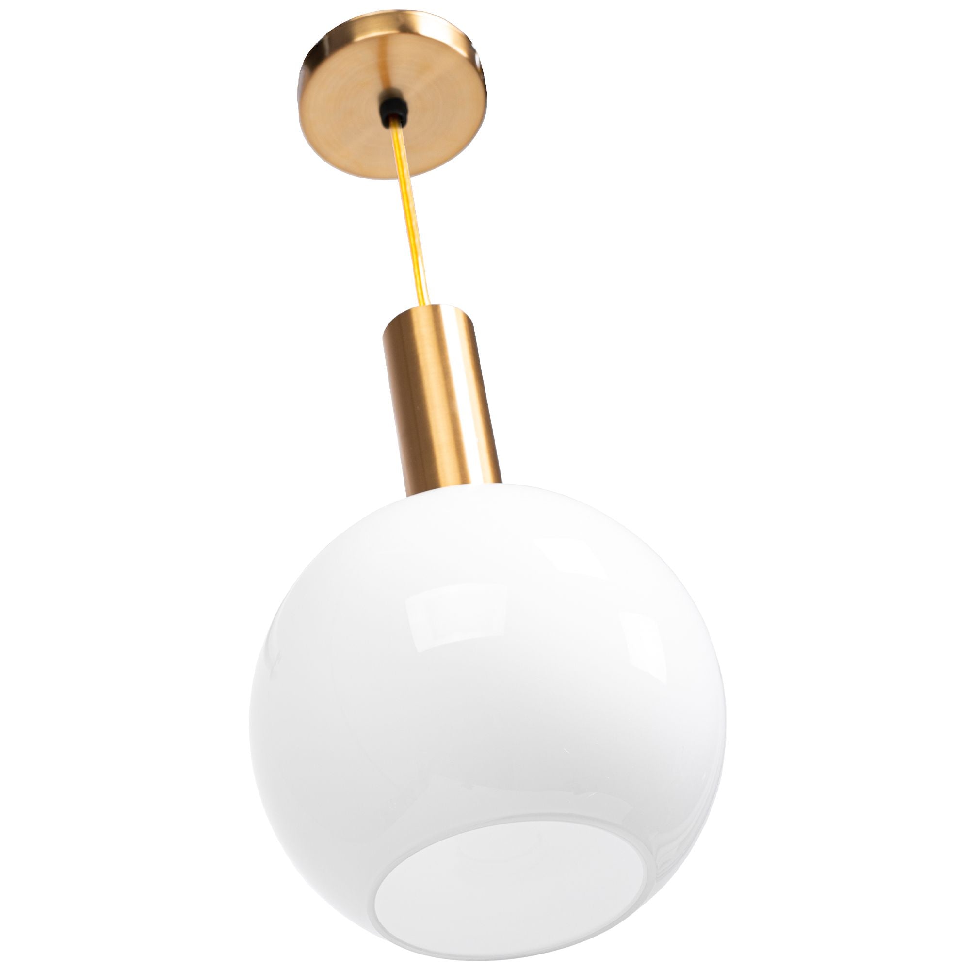 Lampa Wisząca Szklana Kula Mleczna APP666-1CP Złota