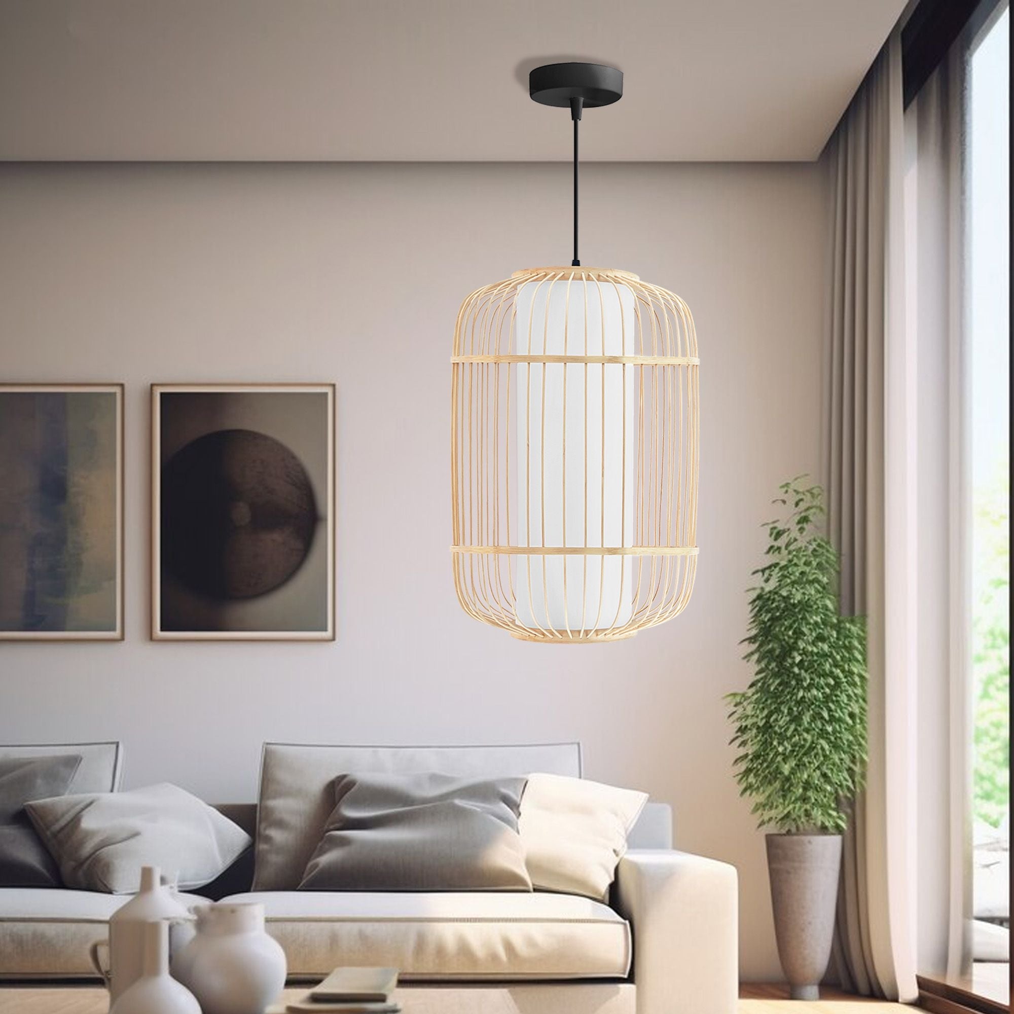 Lampa Wisząca Bambusowa APP1626-1CP  9