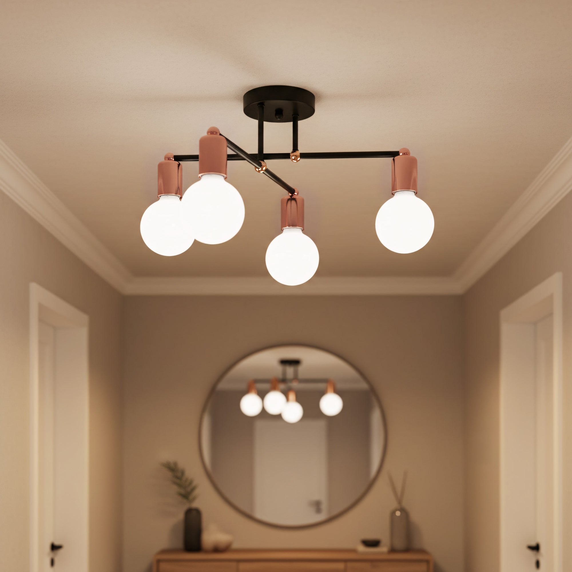 Lampa Sufitowa Wisząca Poczwórna  392200 Różowe Złoto  7