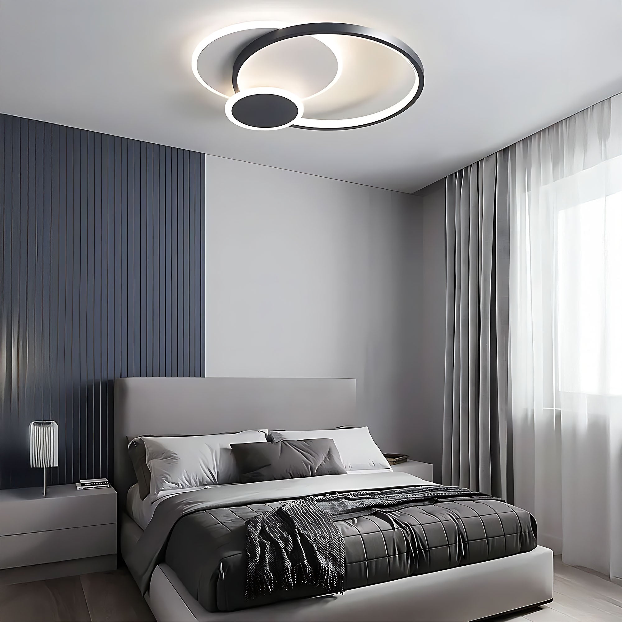 Lampa sufitowa APP1709-C plafon LED Czarny + pilot  3