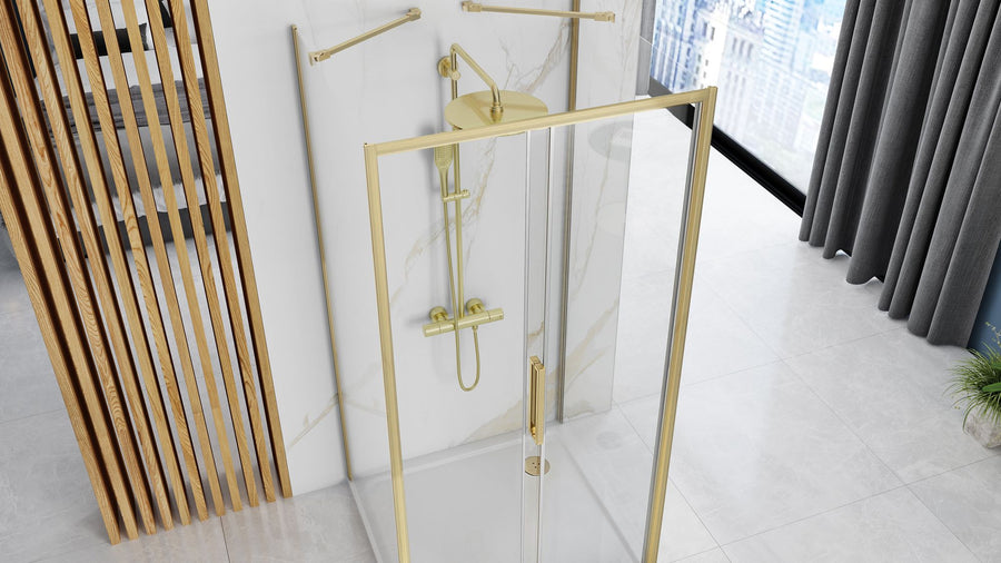 Kabina Prysznicowa Przyścienna Rapid Slide Brush Gold