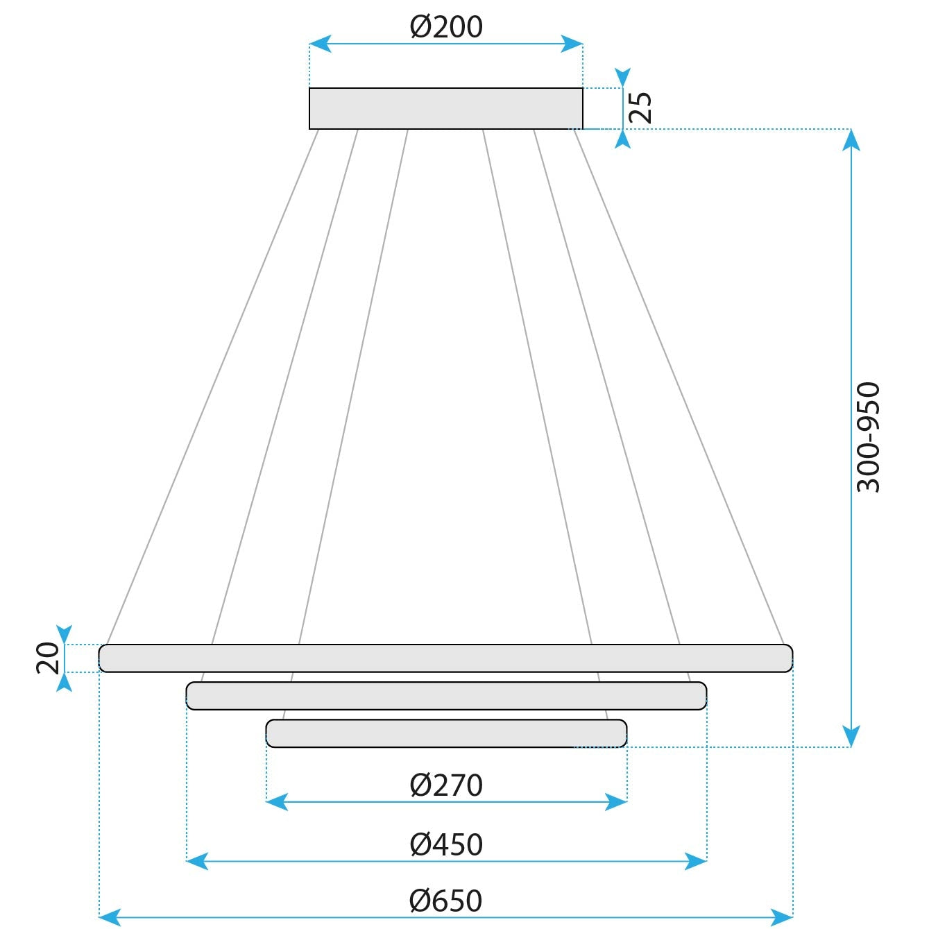 Lampa Wisząca Led G036-cp Złota  5