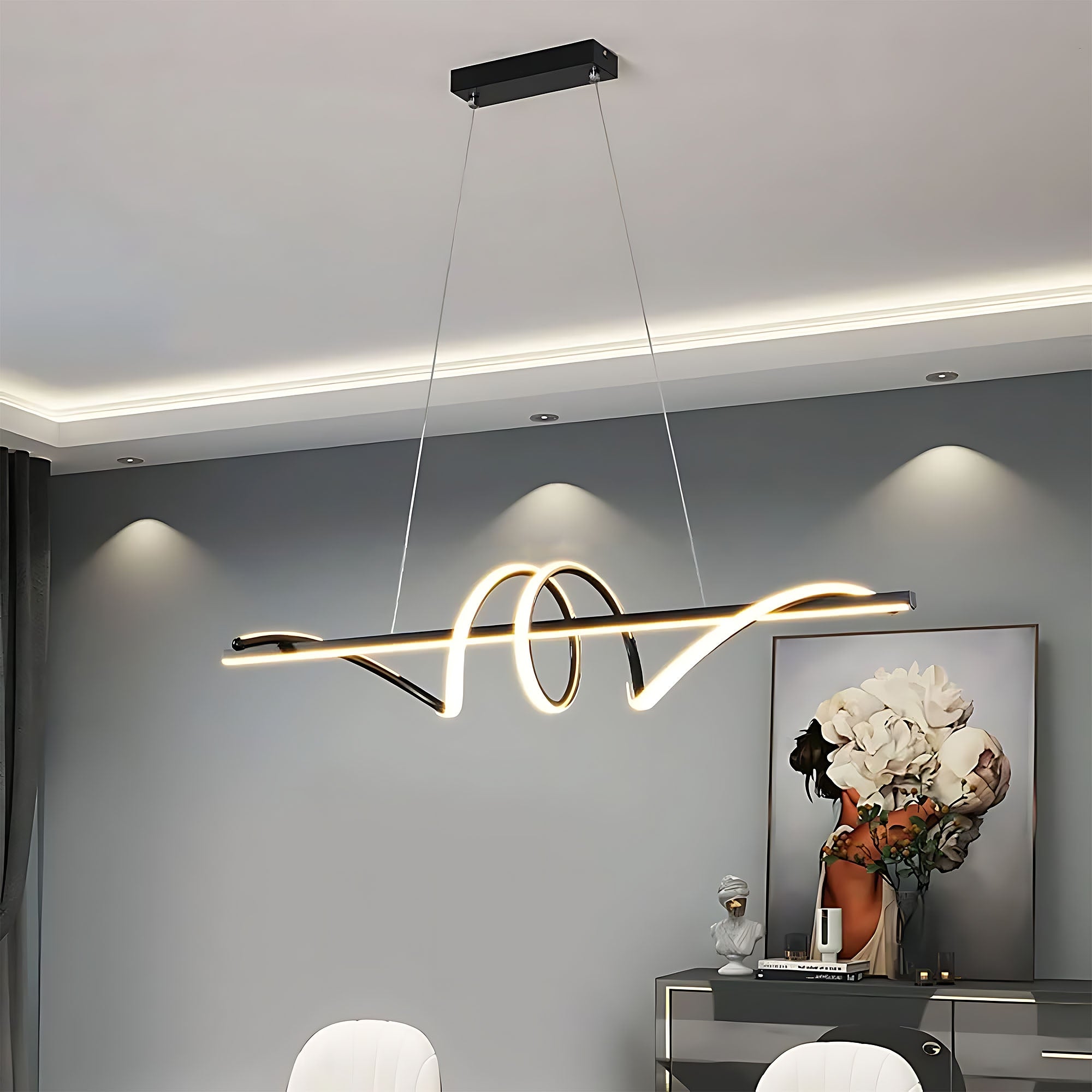 Lampa Wisząca Led Lhj023-cp 120 Cm Czarna  17