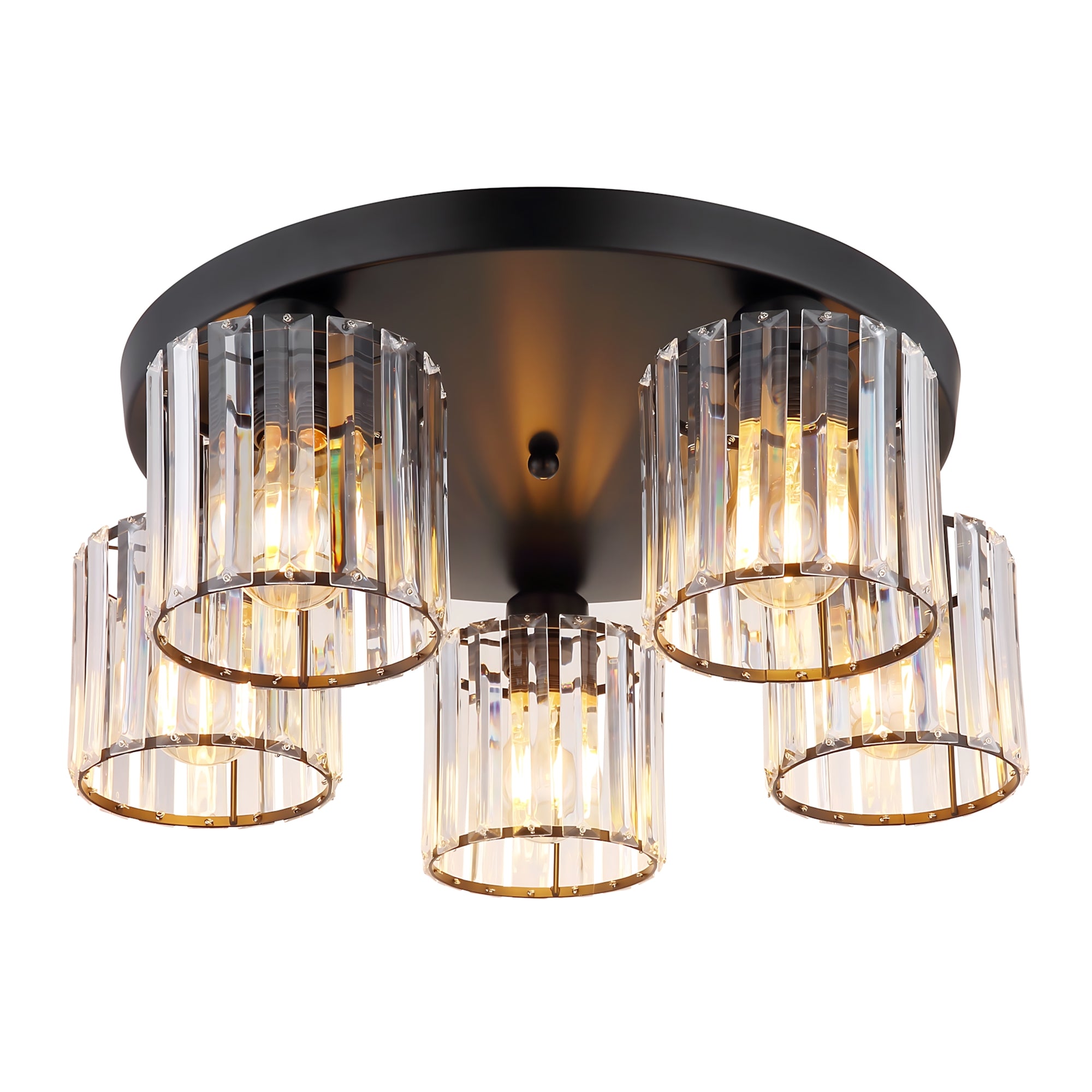 Lampa Sufitowa Kryształowa Ebt023-5c Czarna  1