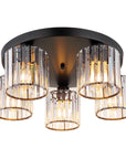 Lampa Sufitowa Kryształowa Ebt023-5c Czarna  1