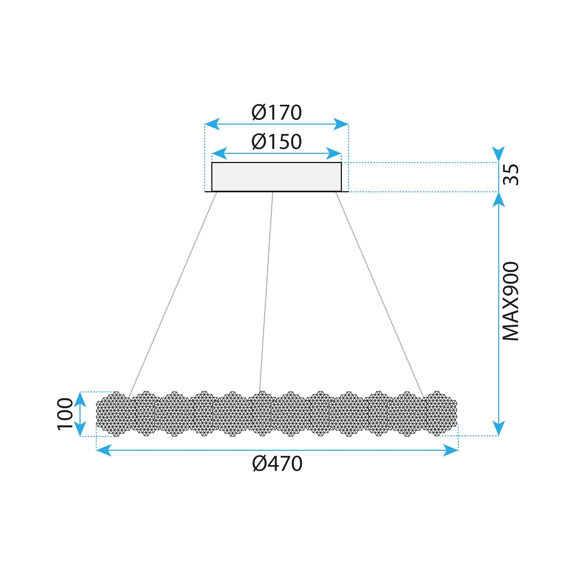 Lampa Wisząca Led Ms016-cp Chrom 47cm  6
