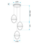 Lampa Wisząca Led G064-3cpr Złota  8