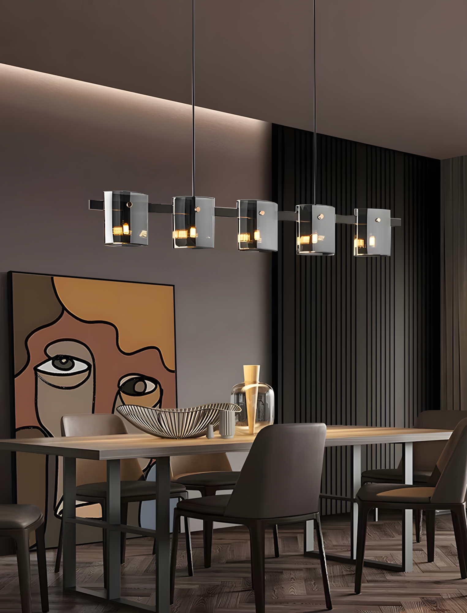 Lampa Wisząca 5-punktowa APP1706-5CP Grey G9  7
