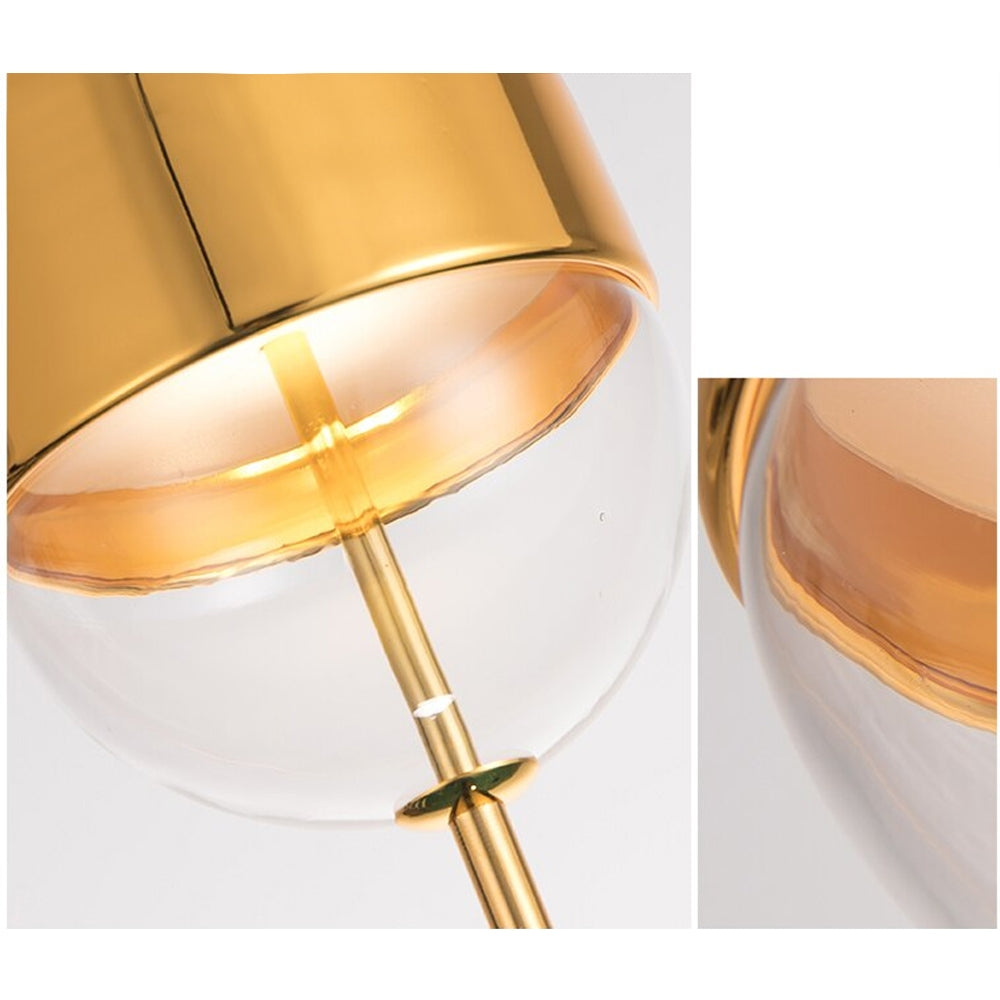 Lampa Sufitowa Wisząca Szklana Metalowa APP549-1CP Złota  4