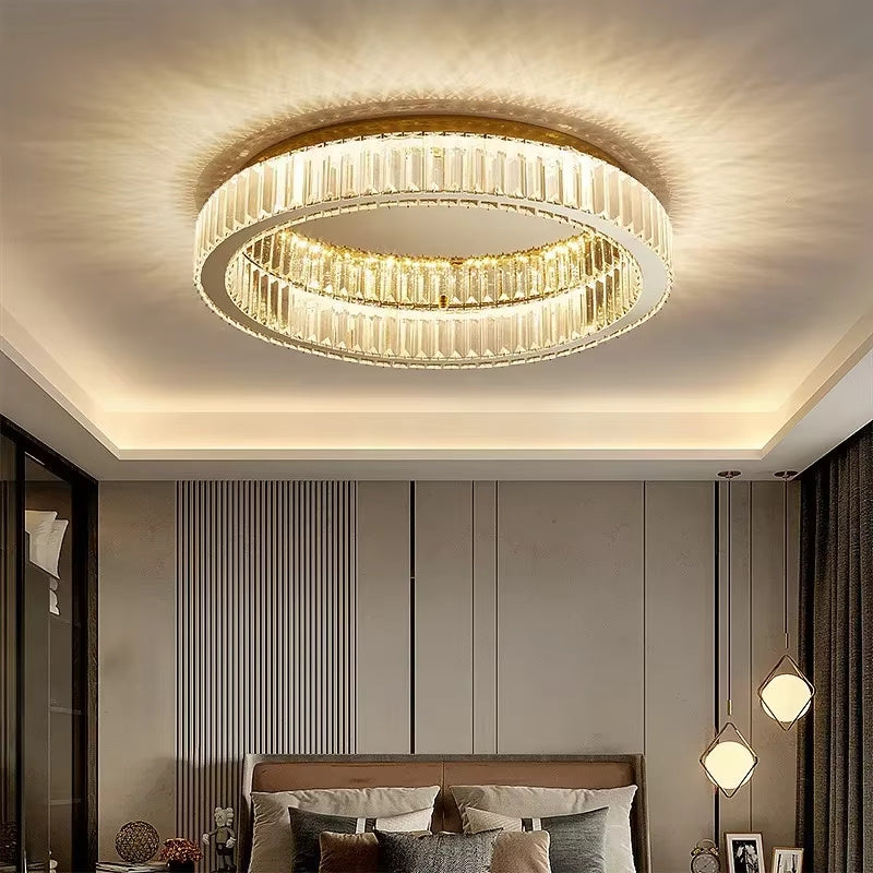 LAMPA KRYSZTAŁOWA PLAFON APP1719-C 40 cm Złota  2