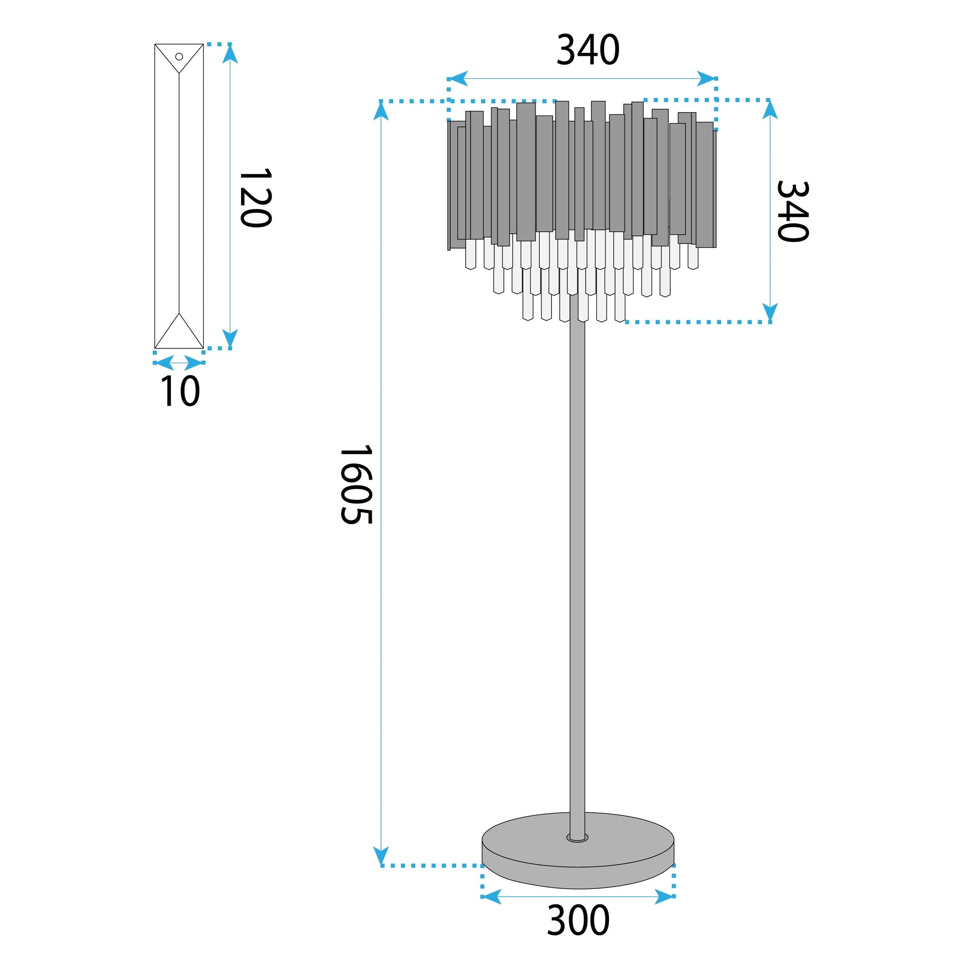 Lampa Stojąca Podłogowa APP1716-3F Chrom  4