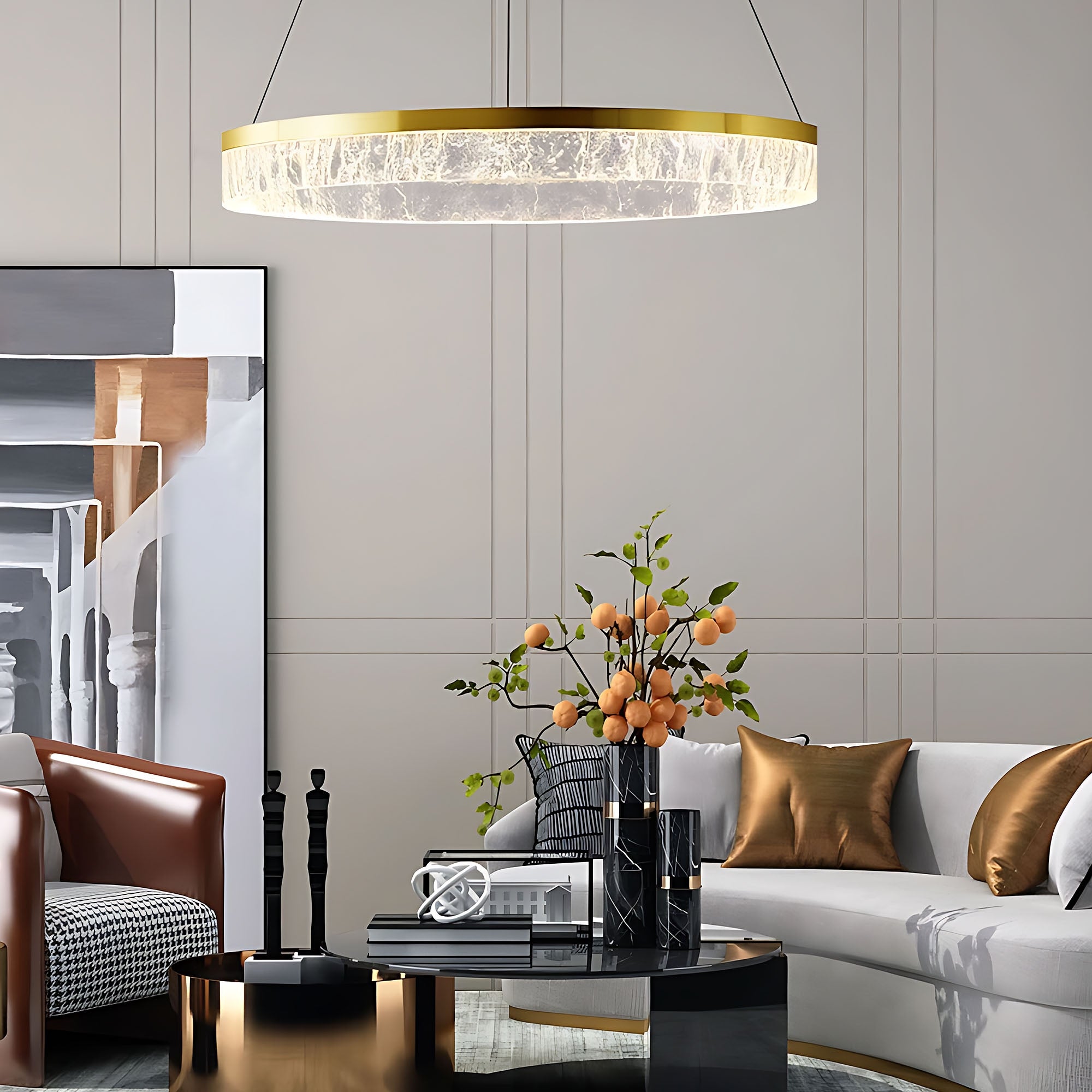 Lampa Wisząca Lhj047-cp 80 Cm Złota  7