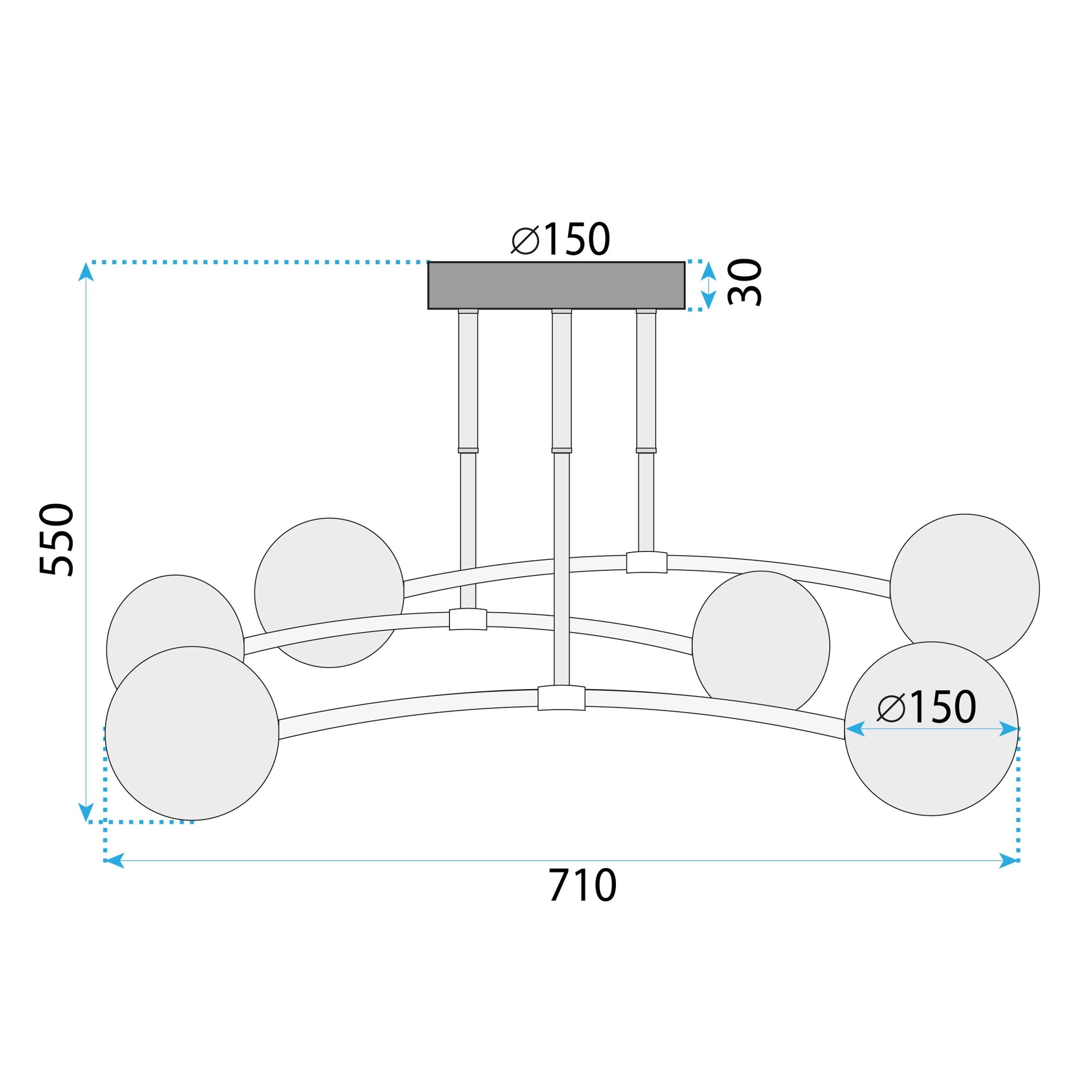Lampa Wisząca Sufitowa Złota APP1577-6C  7