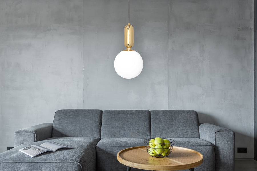 Lampa Sufitowa Wisząca Szklana Metalowa  APP474-1CP Złota