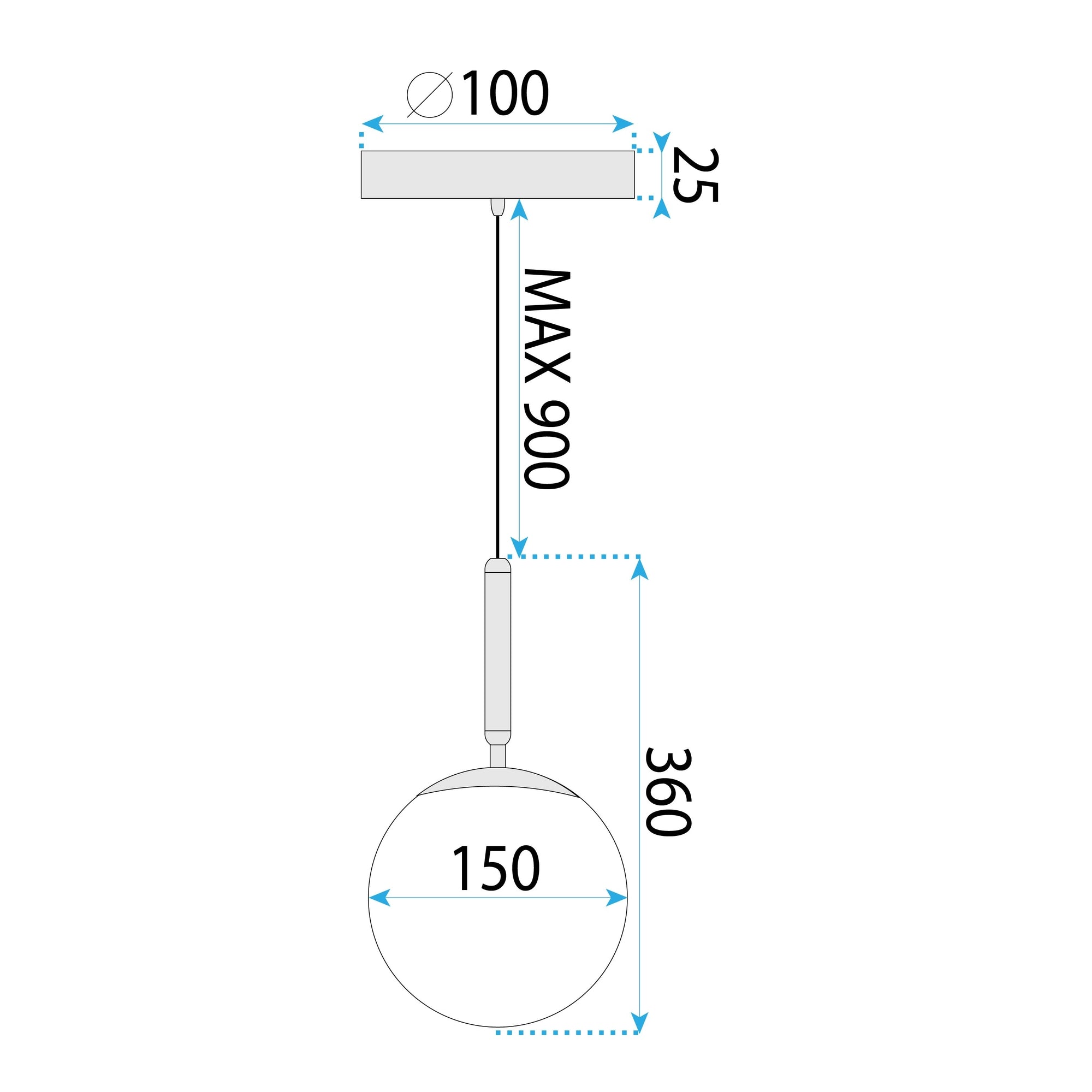 LAMPA WISZĄCA SZKLANA KULA G108-1W ZŁOTA E27  9
