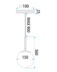 LAMPA WISZĄCA SZKLANA KULA G108-1W ZŁOTA E27  9