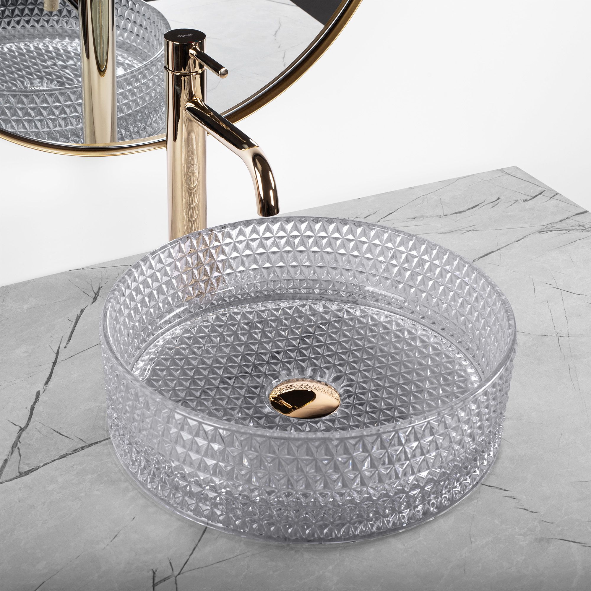 Umywalka nablatowa Rea Cristal Light Grey