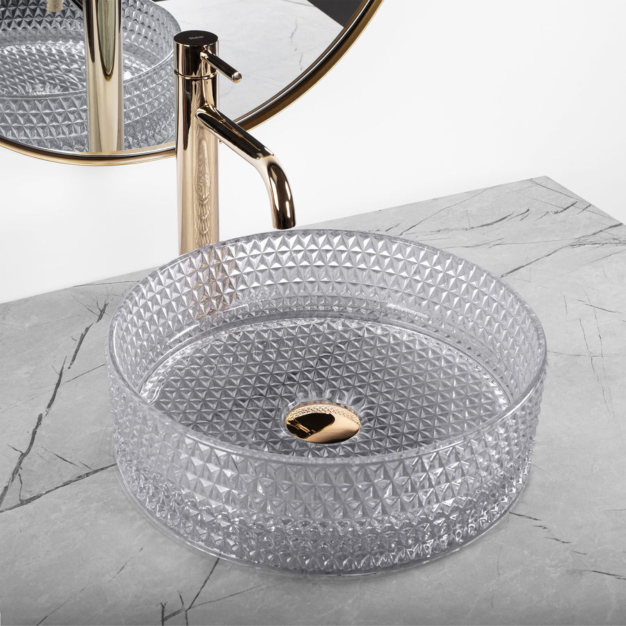 Umywalka nablatowa Rea Cristal Light Grey