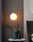 Lampa Sufitowa Wisząca Szklana Kula  G106-1W Złota Biała  9