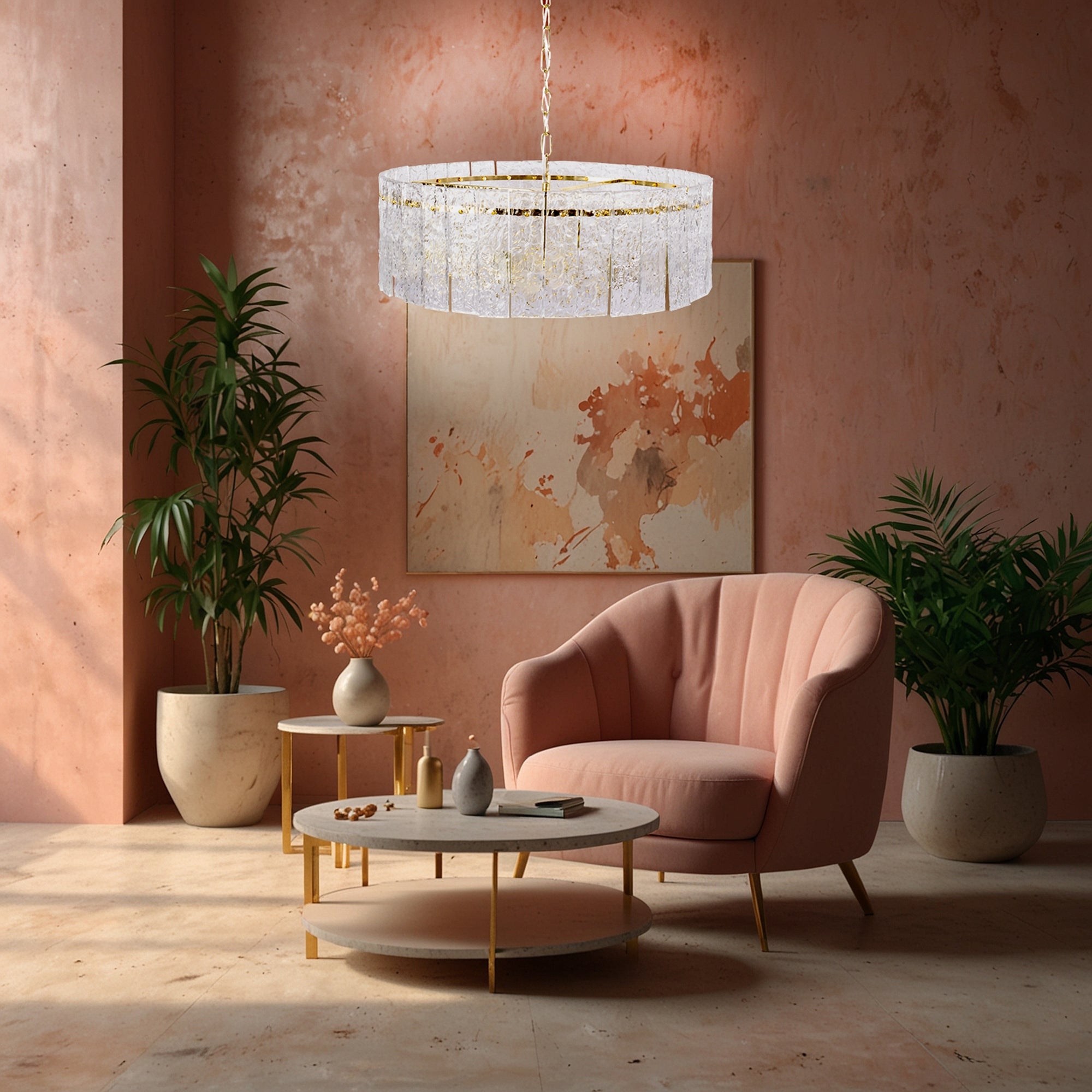 Lampa Wisząca Z Kryształami App1779-cp 60cm Złota  5