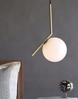 Lampa Sufitowa Wisząca Szklana Kula  G106-1W Złota Biała  5