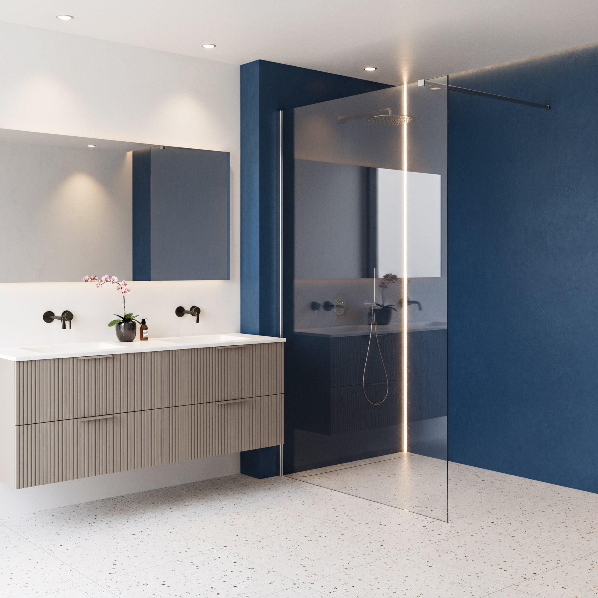 Kabina Prysznicowa Walk-in Rea Flexi Transparent / Chrome 130  2