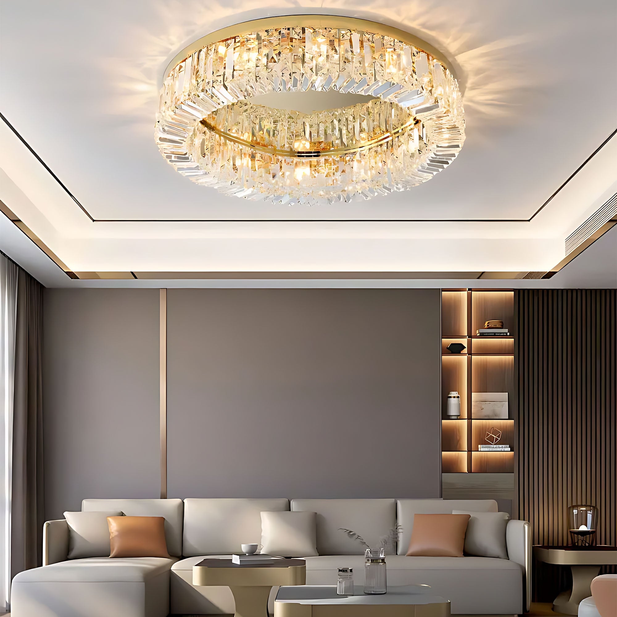LAMPA KRYSZTAŁOWA PLAFON APP1728-6C 50 cm ZŁOTA  6