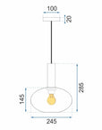 Lampa Sufitowa Wisząca Szklana APP465-1CP Zielona