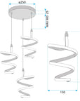 Lampa Wisząca Led G075-3cpr Złota  8
