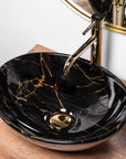 Umywalka nablatowa Rea Sofia Black Marble Shiny  5