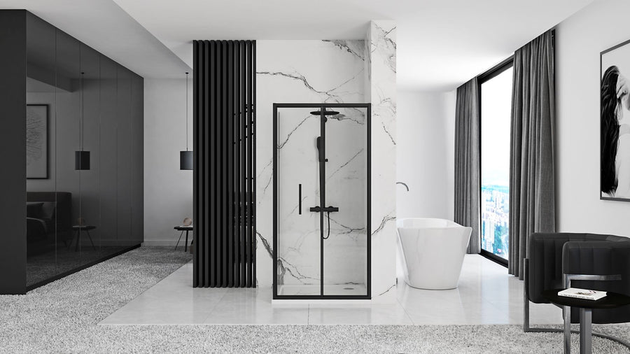 Kabina Prysznicowa Narożna Rapid Fold Black 100x80