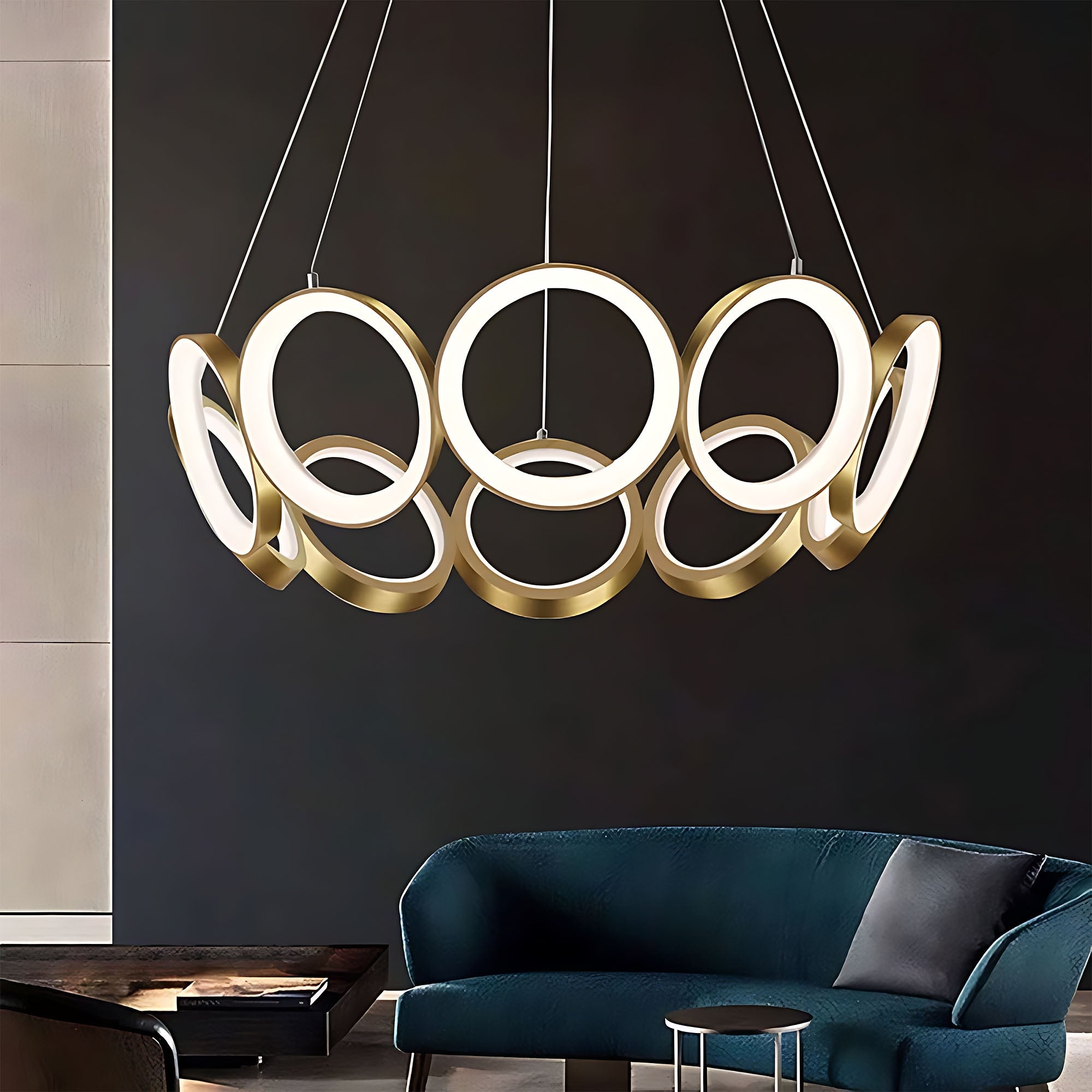 Lampa Wisząca Led App1800-cp Złota Szczotkowana  4