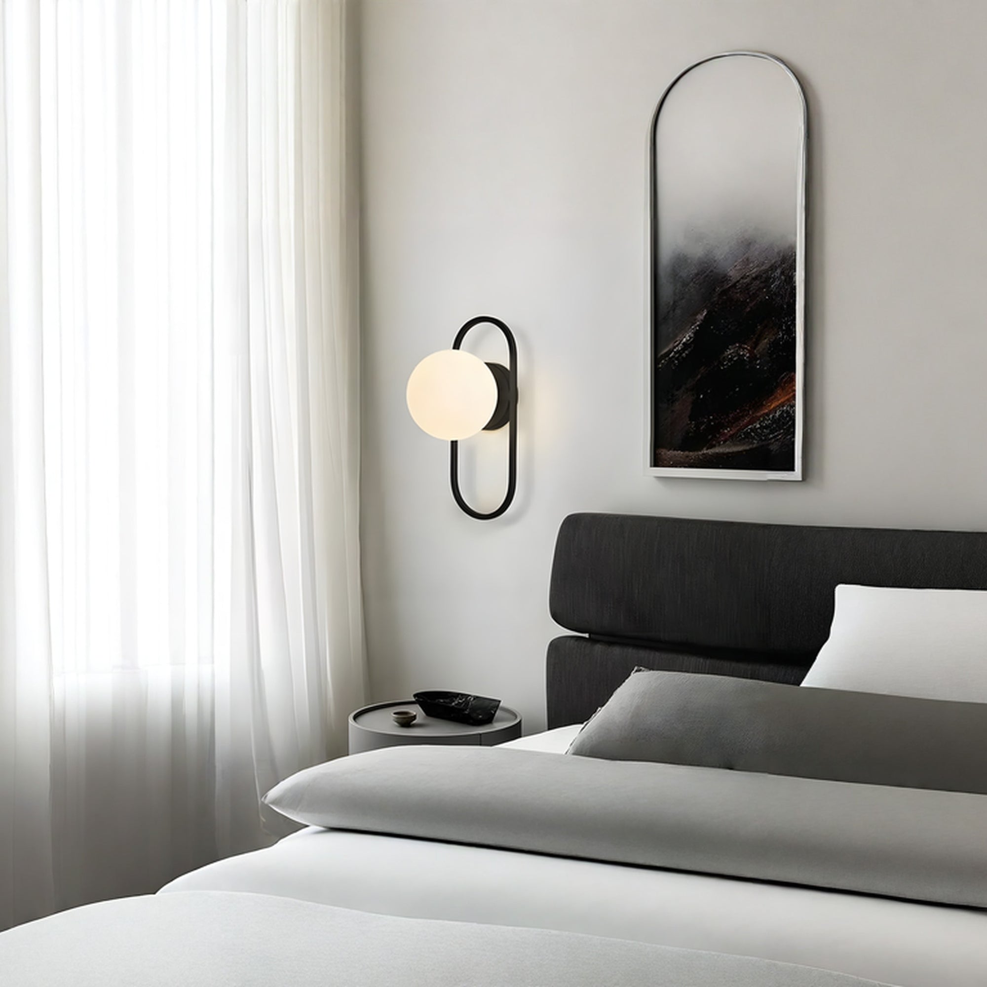LAMPA ŚCIENNA KINKIET APP1755-1W BLACK WHITE  5