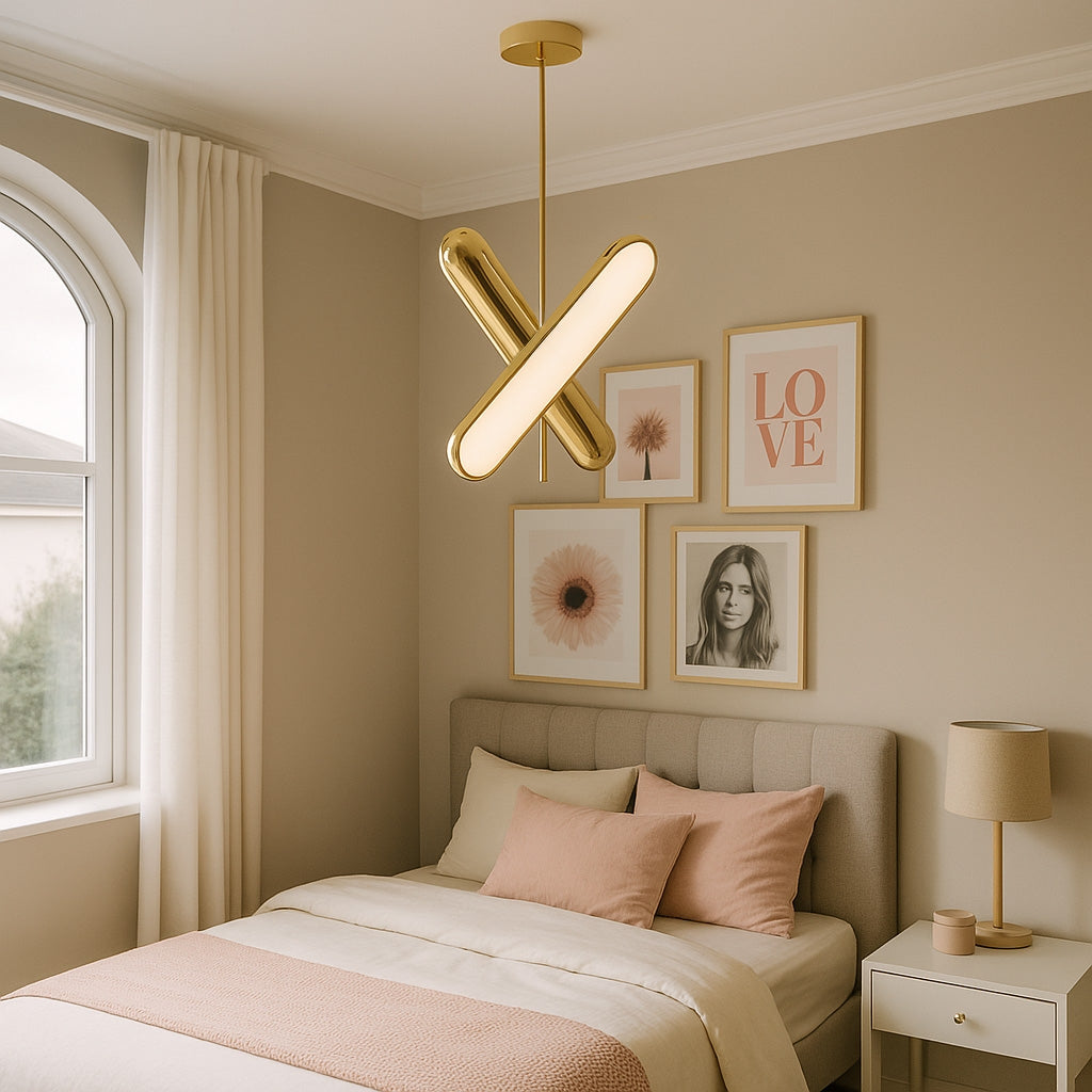 Lampa Sufitowa Wisząca LED APP832-CP Złota  2