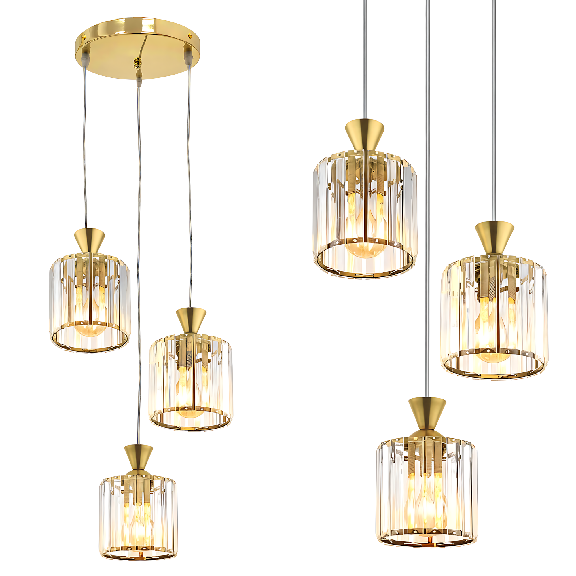 Lampa Sufitowa Wisząca Ebt026-3cp Złota  1