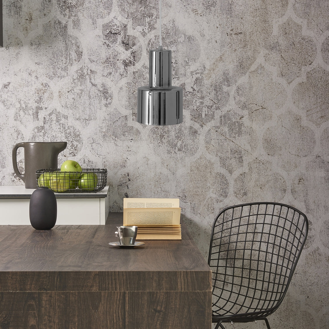 Lampa Wisząca  APP285-1 Srebrna  5