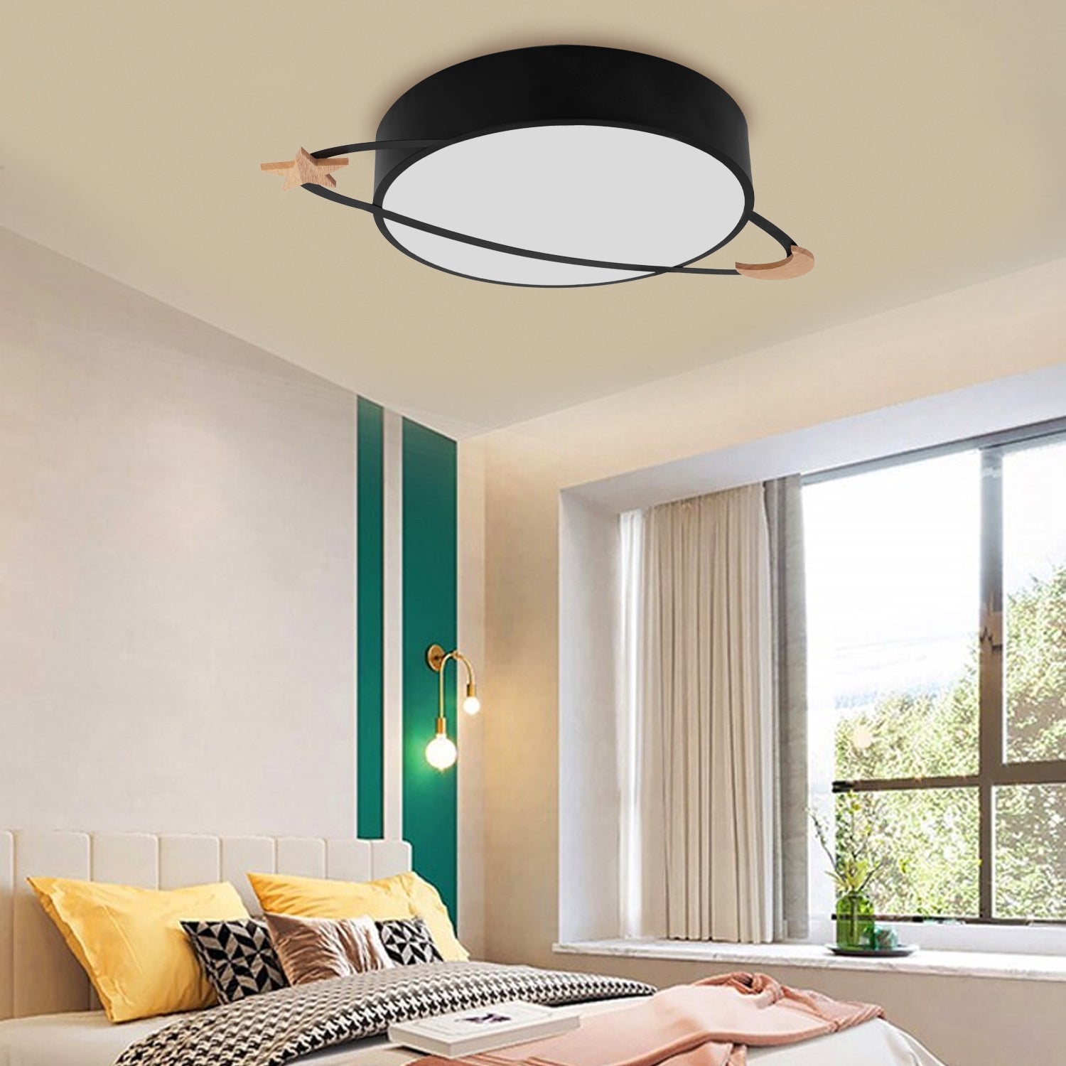 Lampa Plafon Moon APP864-C Czarna  3