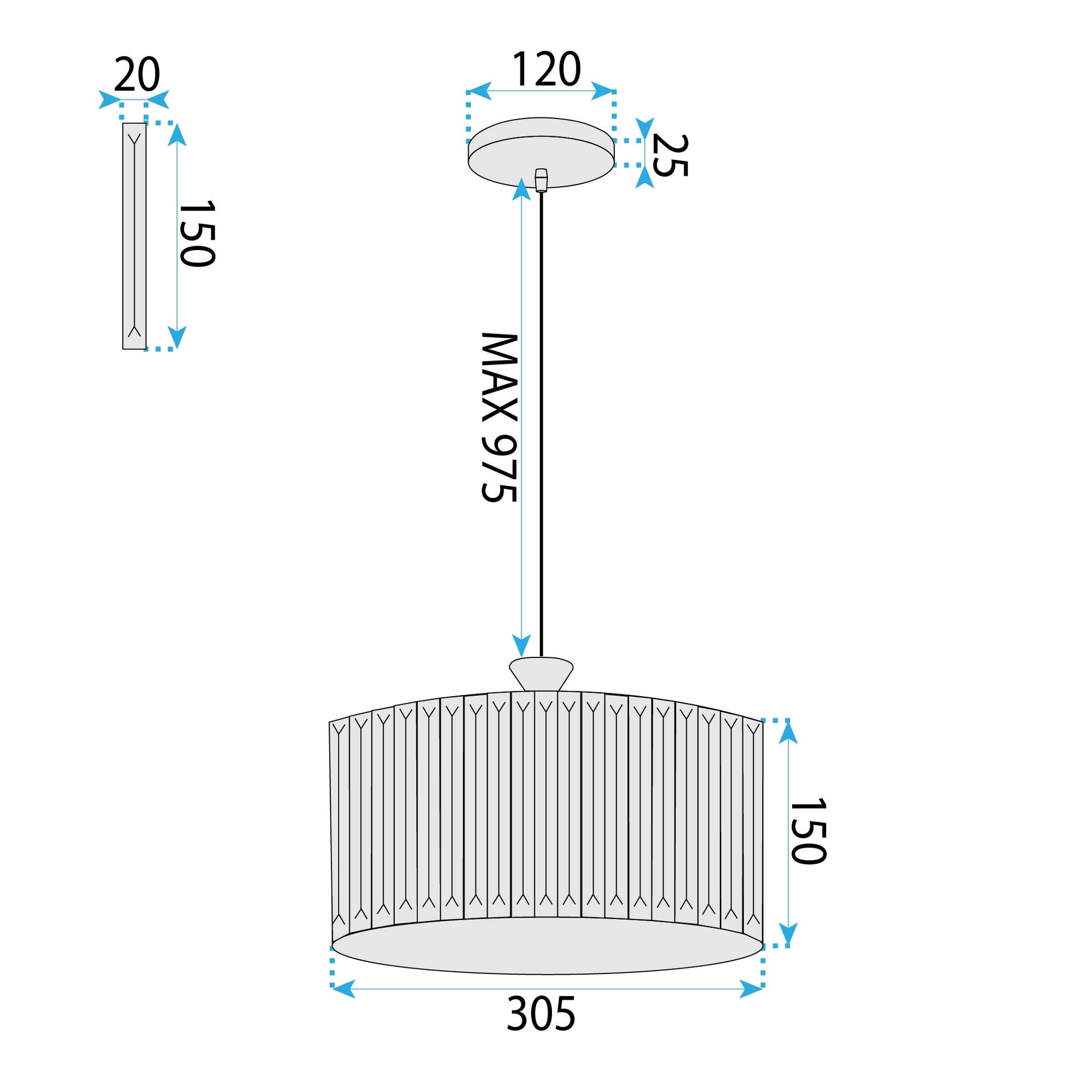 Lampa Wisząca Ebt027-1cp Czarna  8