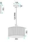 Lampa Wisząca Ebt027-1cp Czarna  8