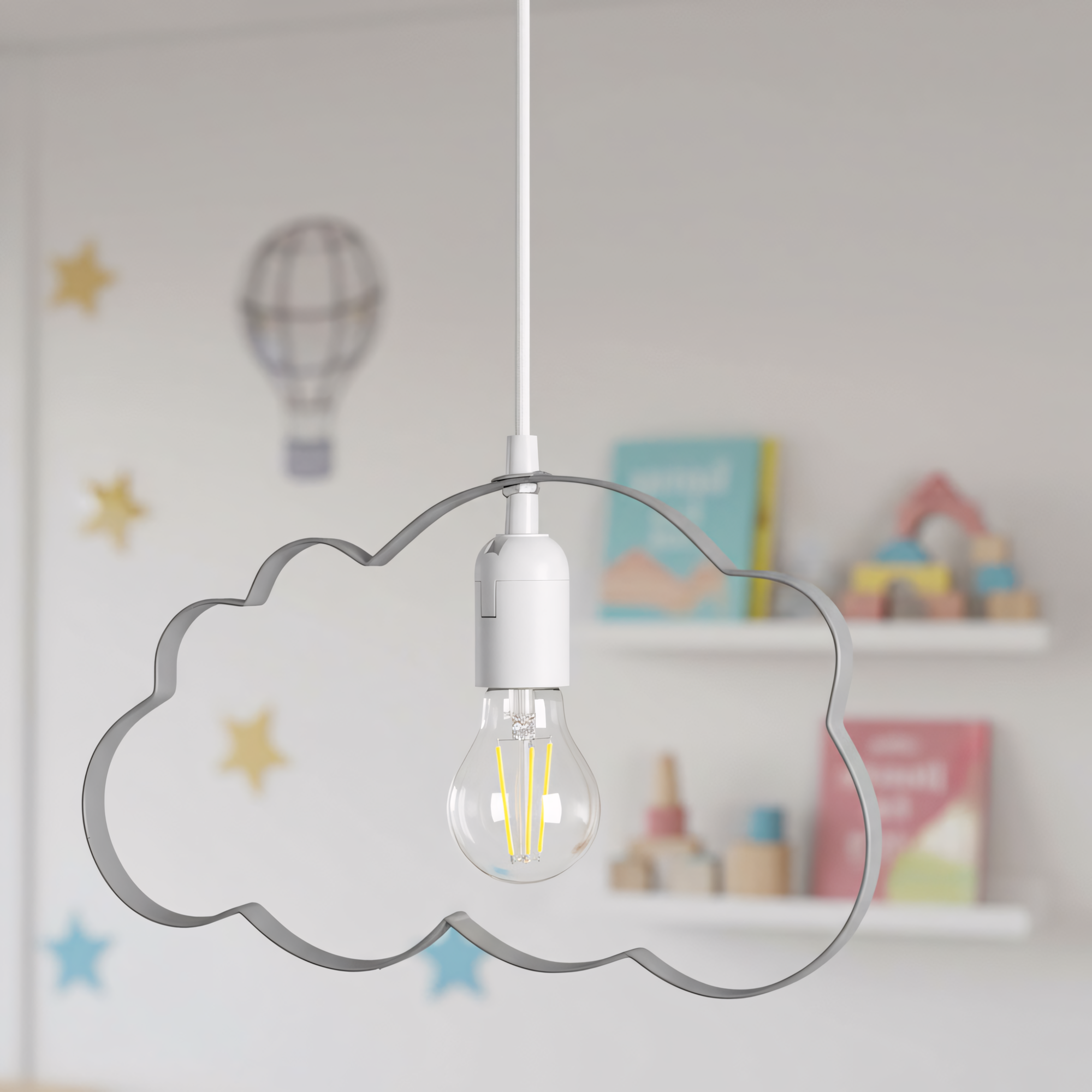 LAMPA WISZĄCA CHMURKA SZARA  4