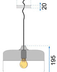 Lampa sufitowa wisząca szklana Zenit D Czarna