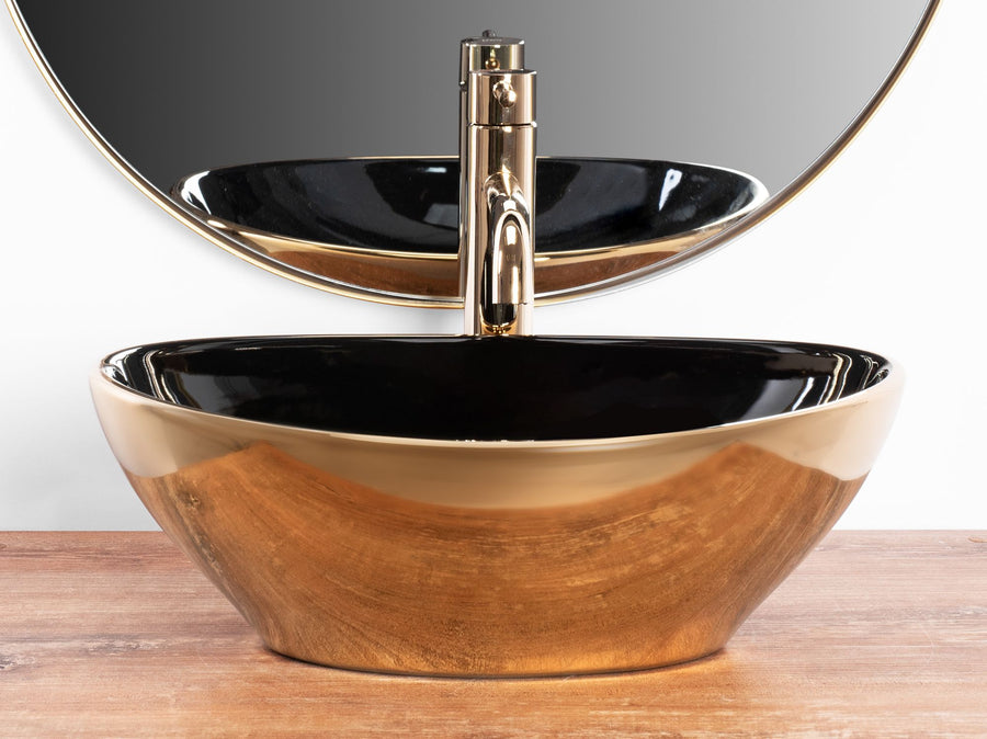 Umywalka nablatowa Rea Sofia in Black Gold