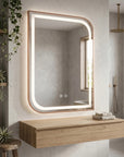 Lustro ścienne LED ZONE 80x60 Różowe Złoto Szczotkowane  5