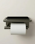 Uchwyt na papier toaletowy z półką 6613 Modern Tytan  5