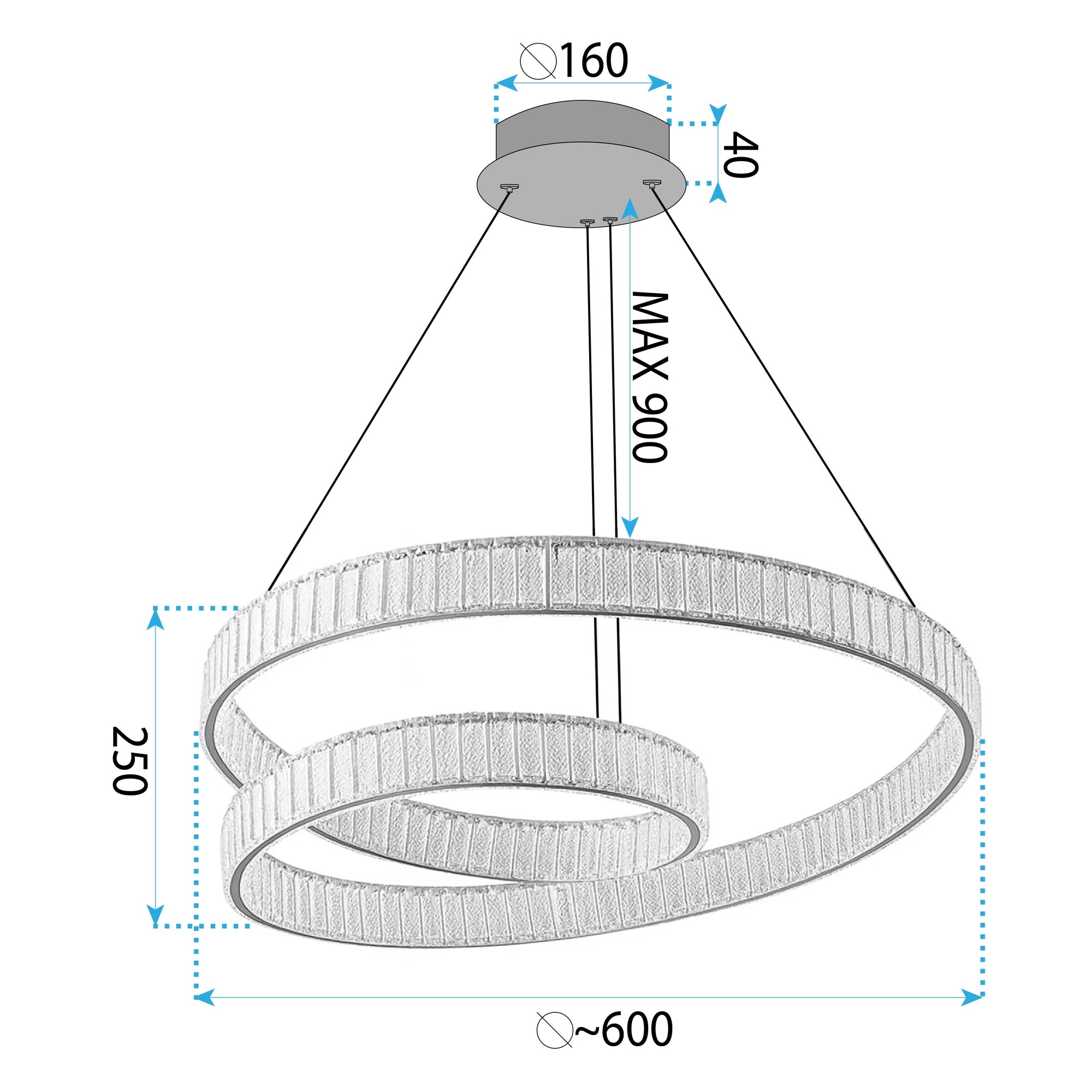 Lampa Sufitowa Wisząca Led App1767-cp Złota  7