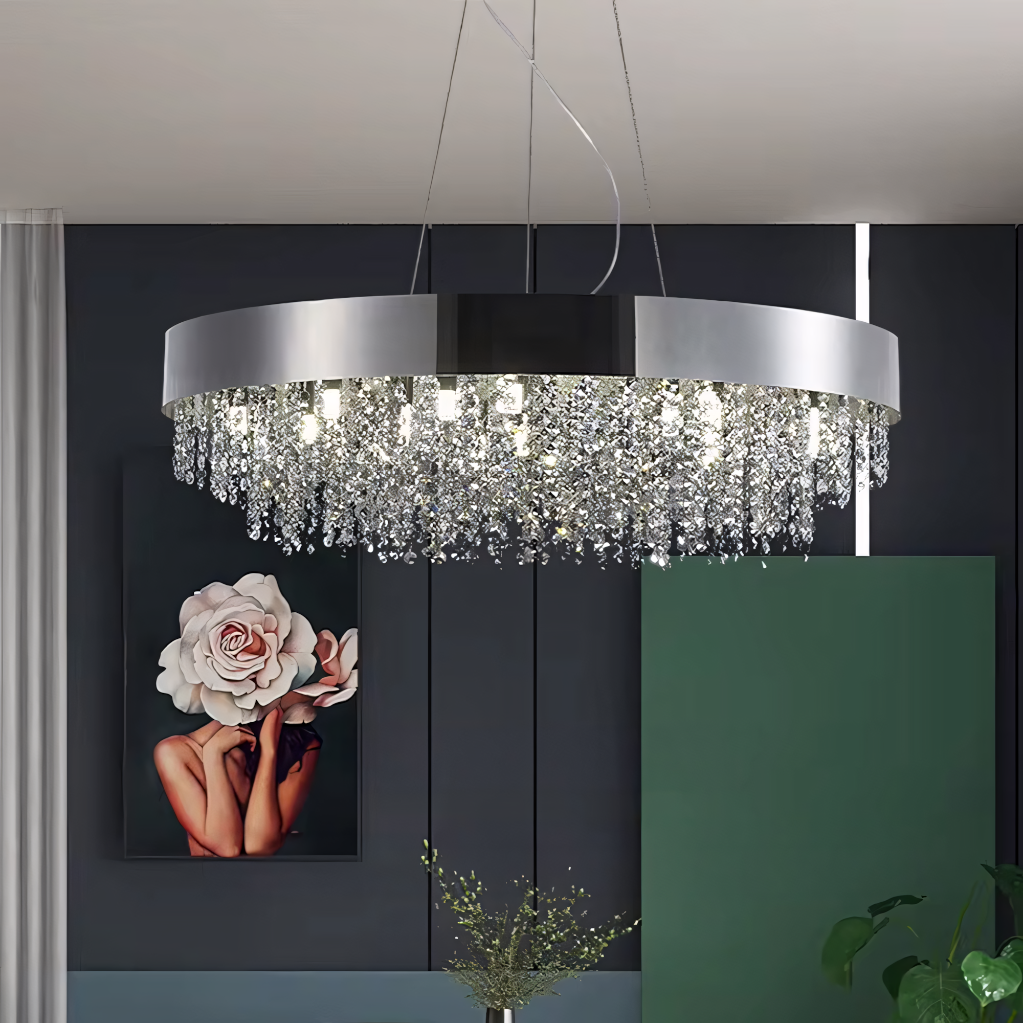 Lampa sufitowa wisząca APP1786-16CP 60 cm Chrom  4