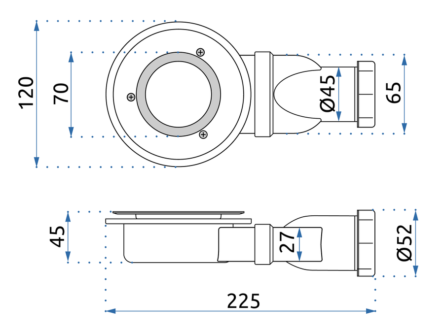Syfon brodzikowy WP-02