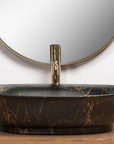 Umywalka nablatowa Rea Roma Black Marble Matt