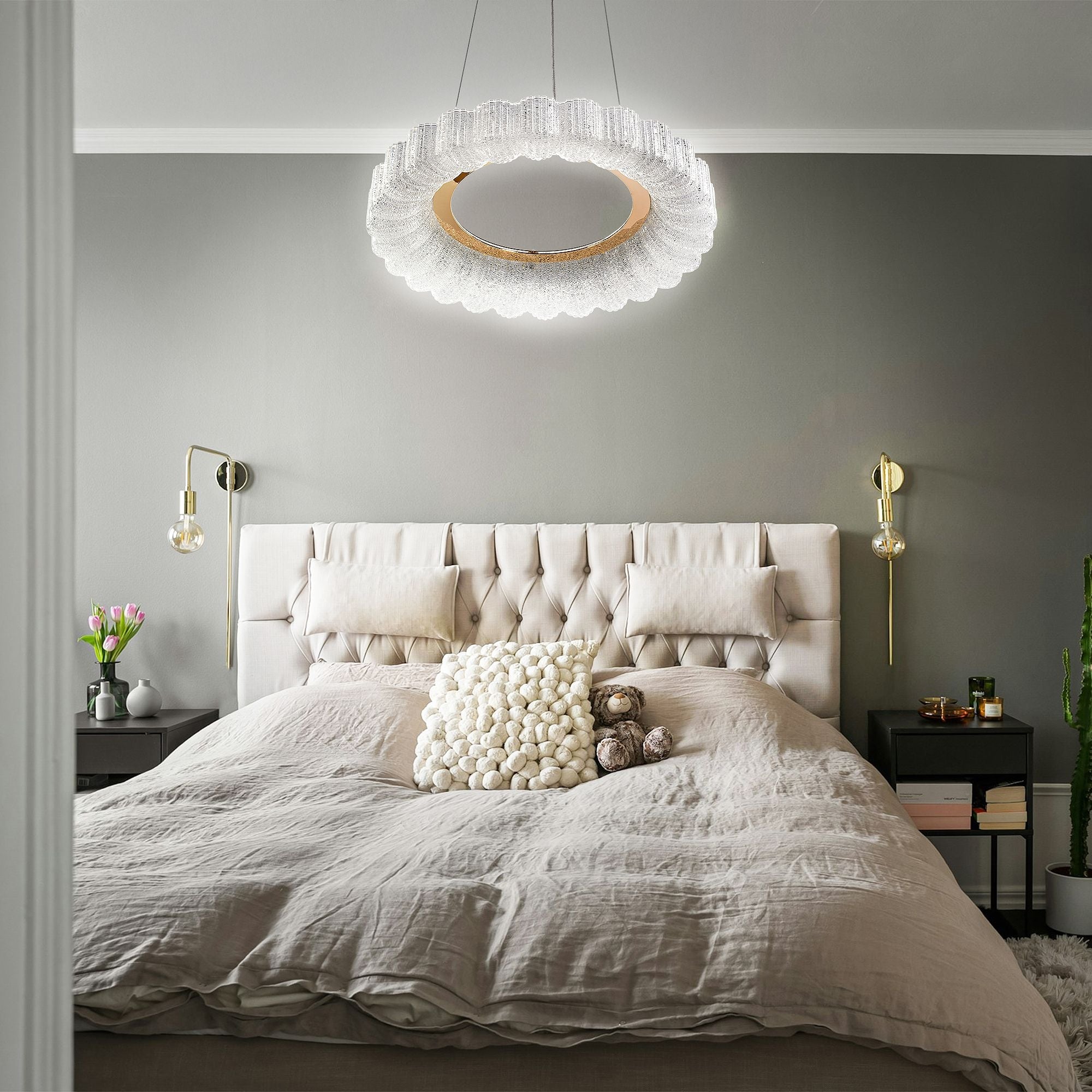 Lampa Wisząca Led Ms018-cp Różowe Złoto 40cm  9