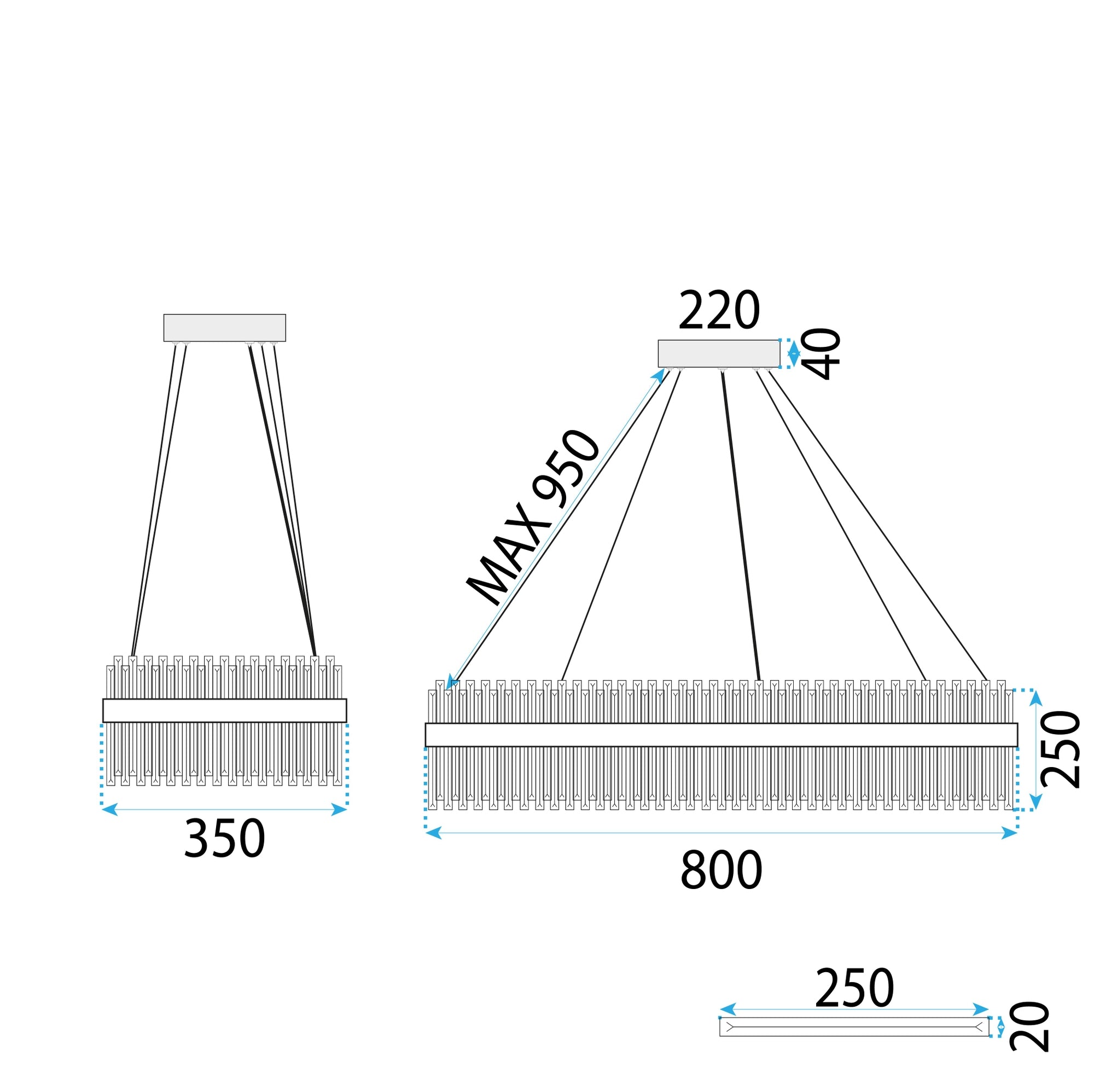 Lampa Sufitowa Kryształowa App1513-cp80 Złota  10
